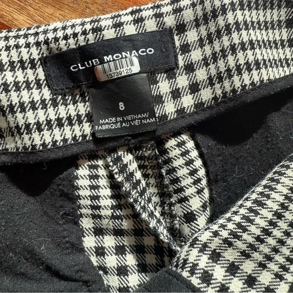 Club Monaco Black and White Plaid Cropped Pants - Picture 7 of 12